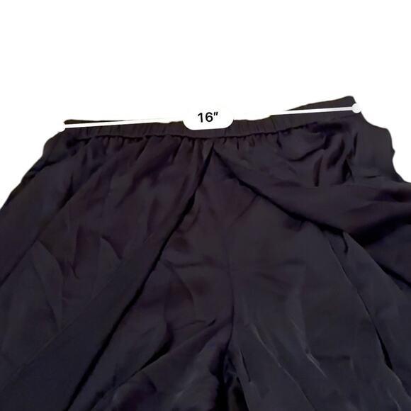 RTR Rosetta Getty Collective Black Satin Crossover Wide Leg Pull-On Pants Sz 16 - Picture 13 of 16